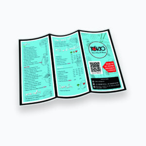 Tri-Folded Hard Laminated Menu Cards