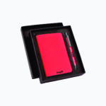 Set Of 2: Flexible Pocket A6 Notebook With Ruled & Checked Pages With Flat Pen