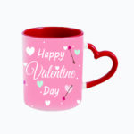 Customized Heart Cut Handle Printed Mugs