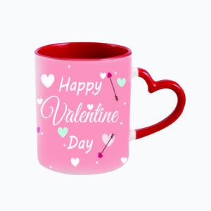 Customized Heart Cut Handle Printed Mugs