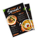 Bi Folded Laminated Menu Card A4