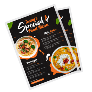 Bi Folded Laminated Menu Card A4